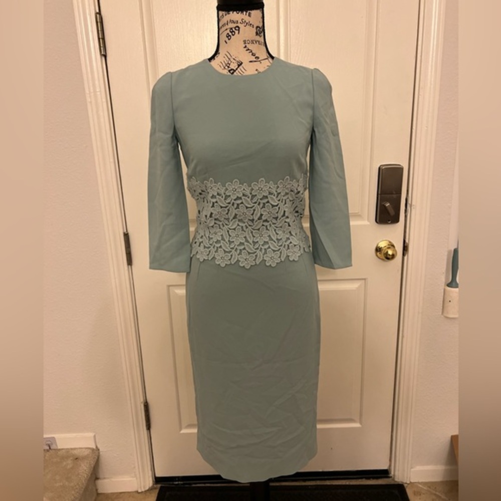 NWT Dolce & Gabbana Sky Blue Floral Evening Dress 38
